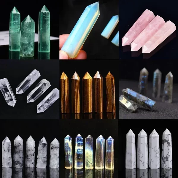 Natural Stone and Crystals Point Wand Witchcraft Rose Quartz Amethyst Home Decoration Mineral Stones Crafts Room Aquarium Decor - Image 5