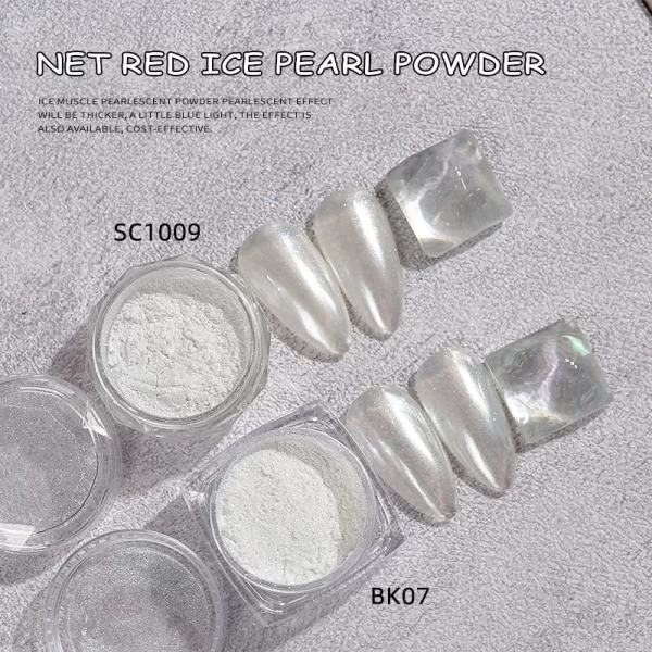HNDO White Pearl Powder Shell Rubbing Chrome Dust Bright Shiny Effect for Manicure DIY Nail Art Design Nails Glitter Pigment - Image 5