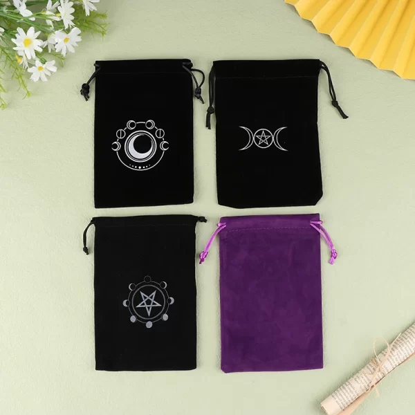 1Pc Velvet Tarots Oracle Cards Storage Bag Runes Constellation Witch Divination Accessories Jewelry Dice Drawstring Pouch - Image 5