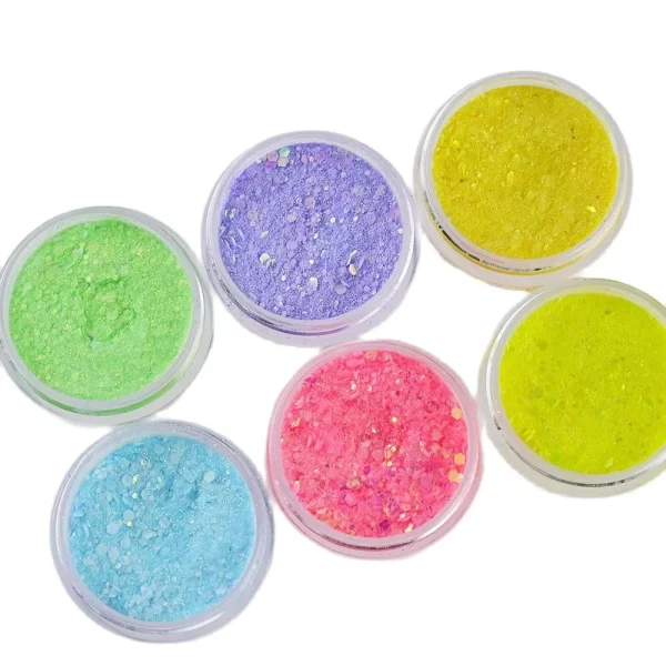 30g/Bottle Polychrome Chunky Acrylic Powder 1Oz 21 Colors Rainbow Mix Glitter Manicure Extension/Carving/Dipping Glitter Powder* - Image 2