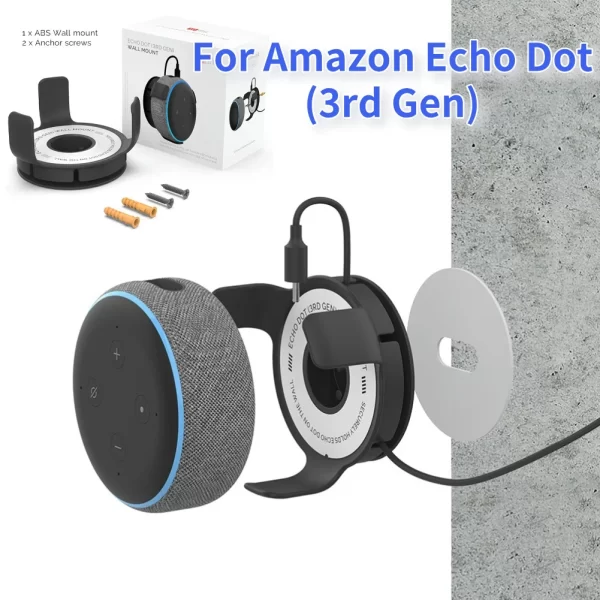 Speaker Wall Hanging Bracket Mount for Amazon Echo Dot 3rd Generation Smart Home Speaker Storage Organzier Rack