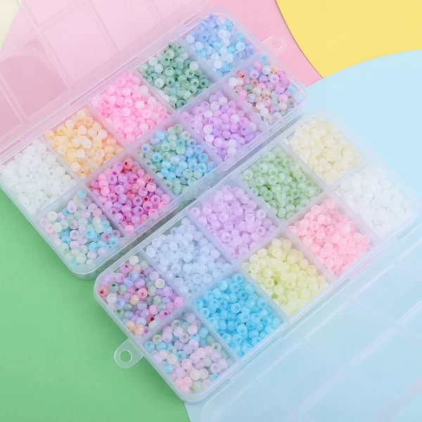 1500Pcs 4mm Cat Eye Stone Ice Glass Beads Loose Spacer Seed Beads Needlework DIY Handmade Charms Bracelets Necklaces Accessories - Image 3