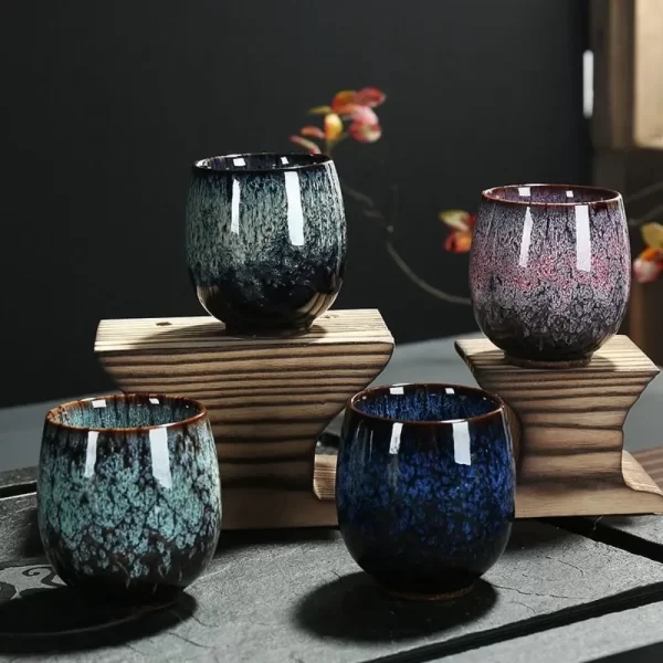 Japanese Style Tea Cup Kiln Transformation Ceramic Espresso Cup Porcelain Kung Fu Teacup Pottery Coffee Mug Wine Drinkware - Image 3