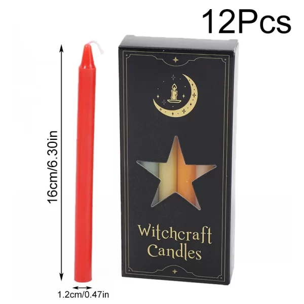 12pcs/box Long Stick Candles For Emergency Lighting Rituals Spells Wax Play Christmas Decor Festival Atmosphere Decoration - Image 3