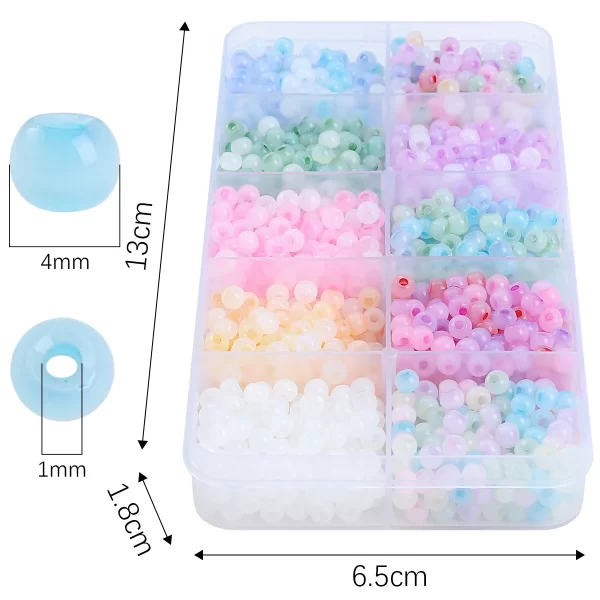 1500Pcs 4mm Cat Eye Stone Ice Glass Beads Loose Spacer Seed Beads Needlework DIY Handmade Charms Bracelets Necklaces Accessories - Image 6