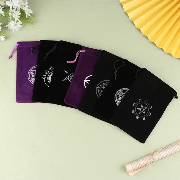 1Pc Velvet Tarots Oracle Cards Storage Bag Runes Constellation Witch Divination Accessories Jewelry Dice Drawstring Pouch - Image 2
