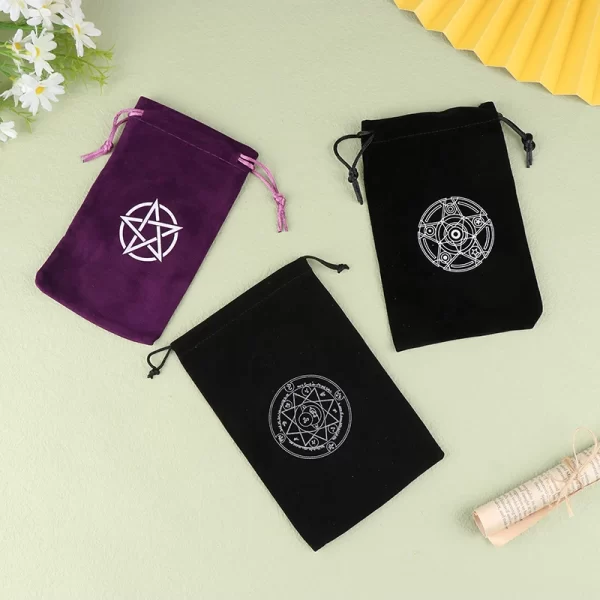 1Pc Velvet Tarots Oracle Cards Storage Bag Runes Constellation Witch Divination Accessories Jewelry Dice Drawstring Pouch - Image 4