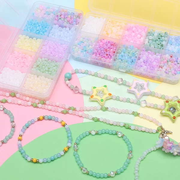 1500Pcs 4mm Cat Eye Stone Ice Glass Beads Loose Spacer Seed Beads Needlework DIY Handmade Charms Bracelets Necklaces Accessories - Image 4