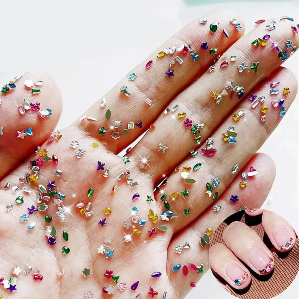 600/100pcs Mini Nail Rhinestones Colorful Nail Art Charms 3D Star Nail Diamonds Crystal Flatback Nail Gems Manicure Supplies - Image 4