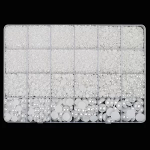 2mm-12mm Nail Pearls For Nail Art Mix Size Flat Back Crafts Round Pearl For Face Makeup Nail Art Clothes Shoes Jewelry Making