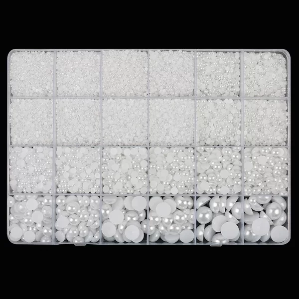 2mm-12mm Nail Pearls For Nail Art Mix Size Flat Back Crafts Round Pearl For Face Makeup Nail Art Clothes Shoes Jewelry Making