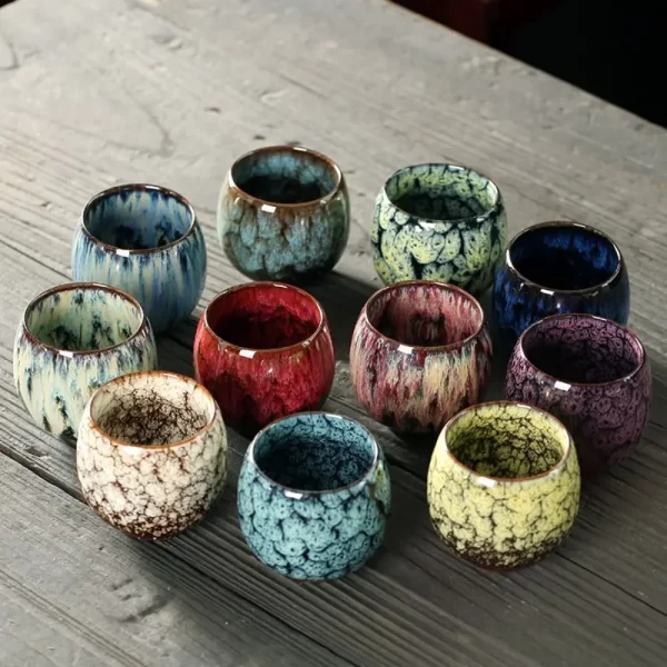 Japanese Style Tea Cup Kiln Transformation Ceramic Espresso Cup Porcelain Kung Fu Teacup Pottery Coffee Mug Wine Drinkware - Image 2